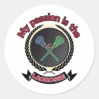 Crossed Lacrosse Sticks Ball Passport Spiel Runder Aufkleber
