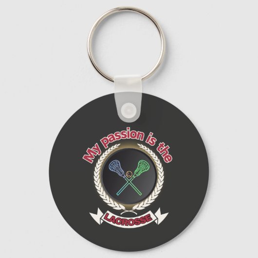 Crossed Lacrosse Sticks Ball Passport Spiel Schlüsselanhänger (Vorderseite)