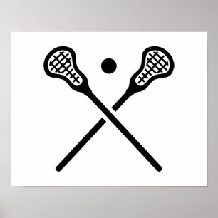 Crossed Lacrosse Sticks Poster