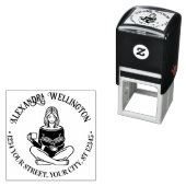 Crossed Leged Girl Reading #2 Rücksendeadresse Permastempel (Beispiel)