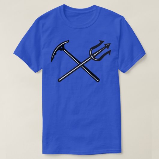 Crossed Mountain Ice Ax und Trident Icon T-Shirt (Design vorne)