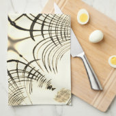 Crossed-nut-braune oder khaki gebogene Spuren in B Geschirrtuch (Viertel Falte)