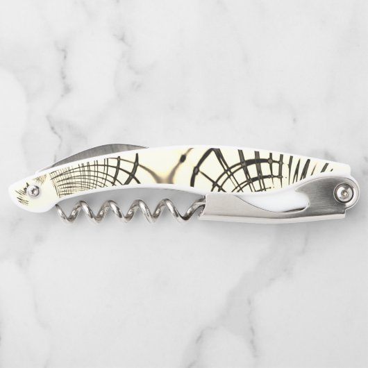 Crossed-nut-braune oder khaki gebogene Spuren in B Kellnermesser (Rückseite)