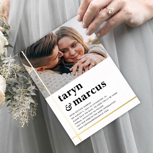 Crossed Path FOIL Wedding Save the Date Card Folieneinladung