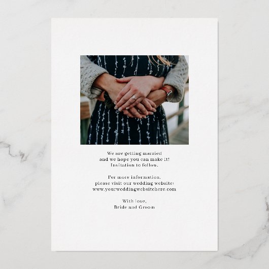 Crossed Path FOIL Wedding Save the Date Card Folieneinladung (Rückseite)