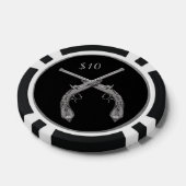 Crossed Pistol Pokerchips (Einzeln)