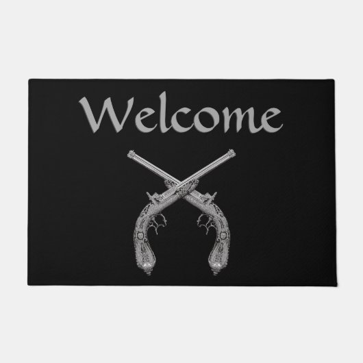 Crossed Pistole Welcome Doormat Fußmatte (Vorderseite)