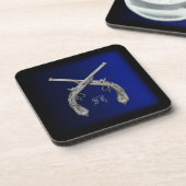 Crossed Pistols Personalisiert Square Untersetzer (Linke Seite)