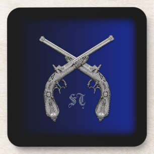 Crossed Pistols Personalisiert Square Untersetzer