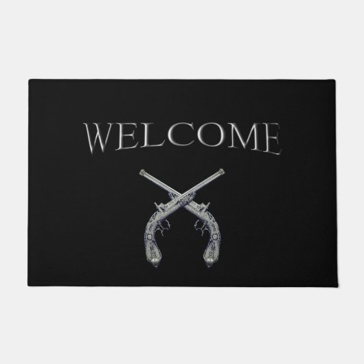 Crossed Pistols Welcome Mat für die Eingangstür gr Fußmatte (Vorderseite)