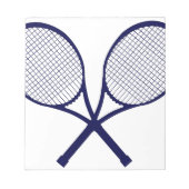 Crossed Rackets Silhouette Notizblock (Vorderseite)