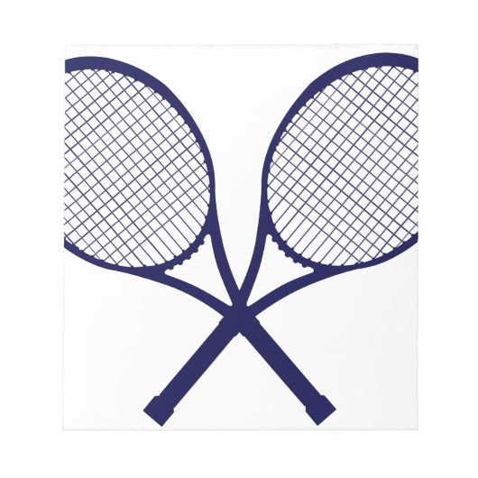 Crossed Rackets Silhouette Notizblock (Vorderseite)