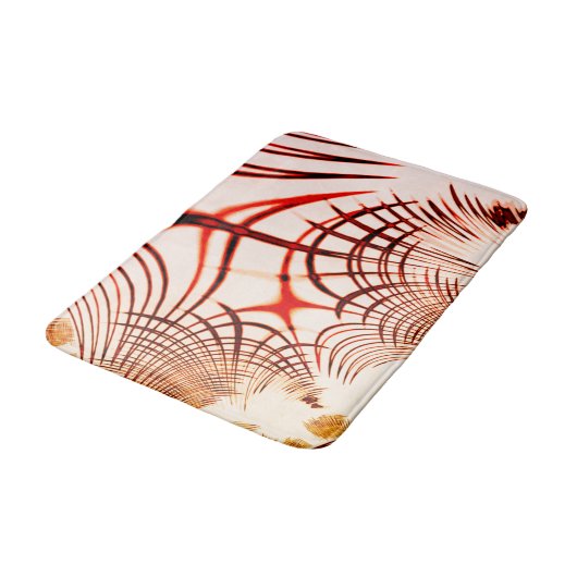 Crossed red red brawn gekrümmte Spuren, Alterseffe Badematte (Schrägansicht)