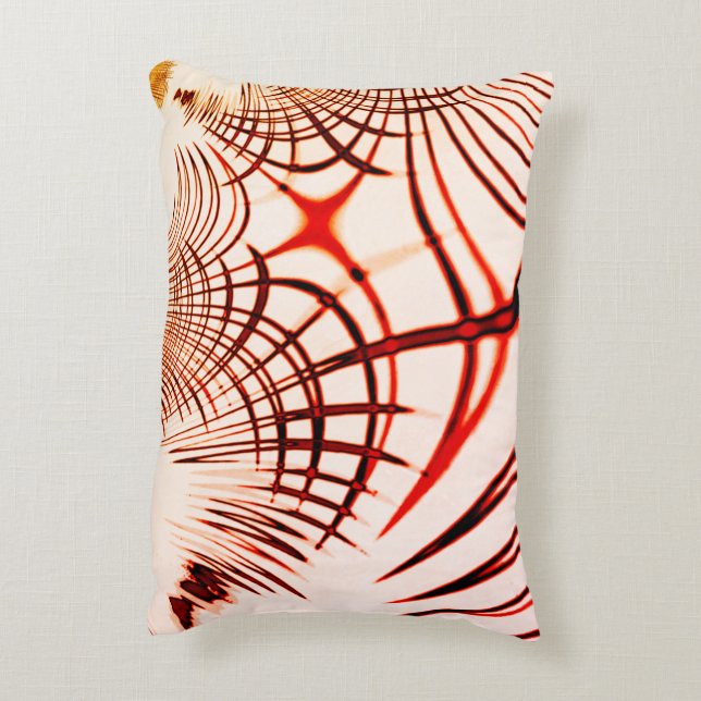 Crossed red red brawn gekrümmte Spuren, Alterseffe Dekokissen (Rückseite(Vertikal))