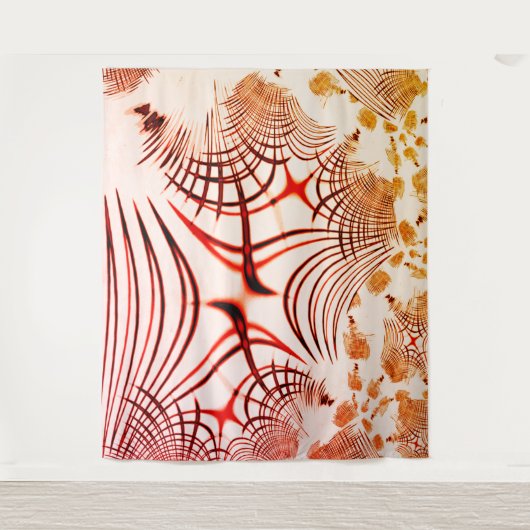 Crossed red red brawn gekrümmte Spuren, Alterseffe Wandteppich (Vorderseite)