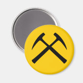 Crossed Rock Hammers Magnet (Vorderseite/Rückseite)