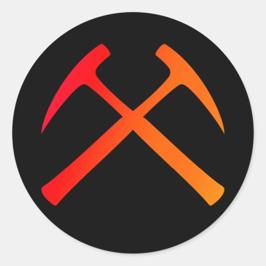 Crossed Rock Hammers Sticker (Vorderseite)