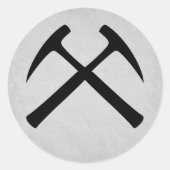Crossed Rock Hammers Sticker (grau) (Vorderseite)