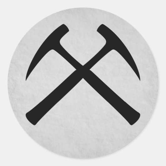 Crossed Rock Hammers Sticker (grau) (Vorderseite)