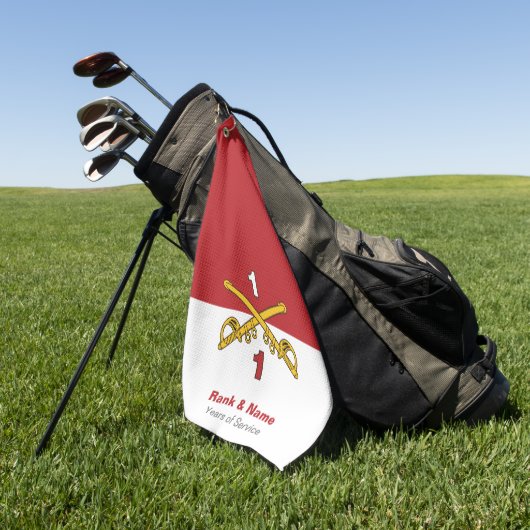 Crossed Sabers Cavalle Golf Handtuch - Rot & Weiß (Gras)