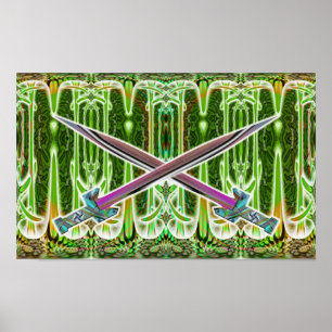 Crossed Schwerter drucken Poster
