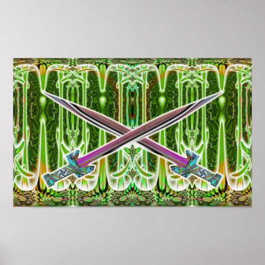 Crossed Schwerter drucken Poster (Vorne)