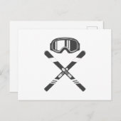 Crossed Ski Postkarte (Vorne/Hinten)