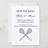 Crossed Squash Racquets Blue Einladung (Vorderseite)