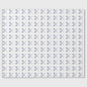 Crossed Squash Racquets Blue Geschenkpapier (Flach)