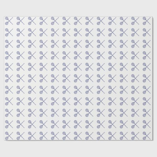 Crossed Squash Racquets Blue Geschenkpapier (Flach)