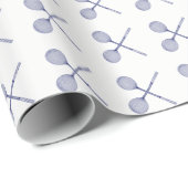 Crossed Squash Racquets Blue Geschenkpapier (Rolleneckpunkt)