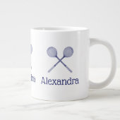 Crossed Squash Racquets Blue Jumbo-Tasse (Rechts)