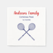 Crossed Squash Racquets Blue Serviette (Vorderseite)