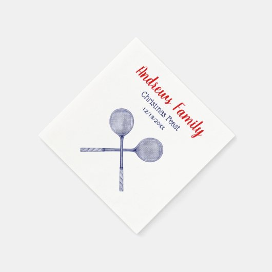 Crossed Squash Racquets Blue Serviette (Ecke)