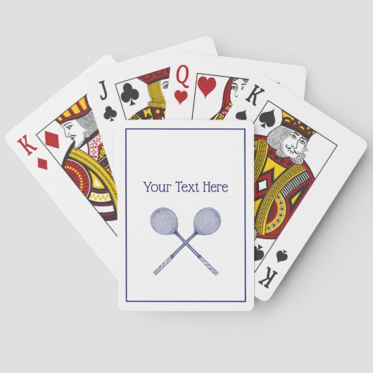 Crossed Squash Racquets Blue Spielkarten (Rückseite)