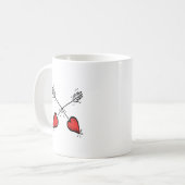 Crossed Strawberry Heart Arrows - Kaffeetasse (Vorderseite Links)