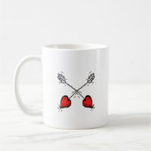 Crossed Strawberry Heart Arrows - Kaffeetasse (Links)