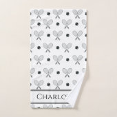 Crossed Tennis Rackets and Balls Pattern Einfach Handtuch (Handtuch)