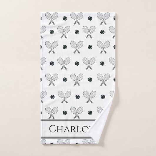 Crossed Tennis Rackets and Balls Pattern Einfach Handtuch (Handtuch)