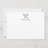 Crossed Tennis Racquets Flat Note Card Mitteilungskarte (Vorderseite)