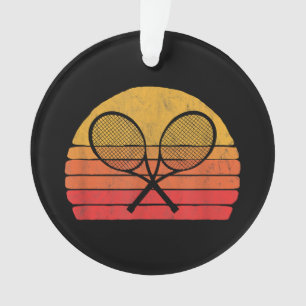 Crossed Tennis Racquets Retro 80er Vintager Grap Ornament