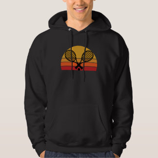 Crossed Tennis Racquets Retro 80s Sun Vintage Grap Hoodie