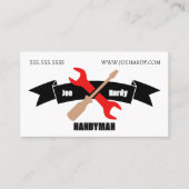 Crossed Tools and Banner Contractor Handyman Visitenkarte (Vorderseite)