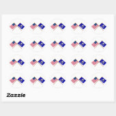 Crossed US 20-Sterne und Louisiana State Flags Runder Aufkleber (Blatt)