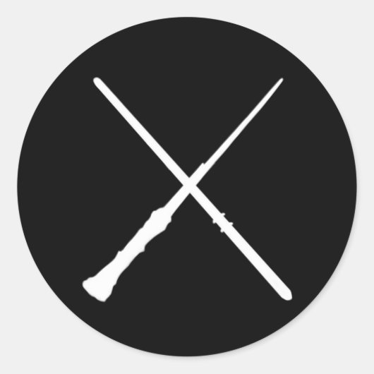 Crossed Wands Runder Aufkleber (Vorderseite)