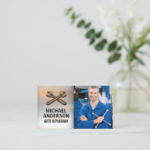 Crossed Wrenches | Mechanik Visitenkarte (Stehend Vorderseite)