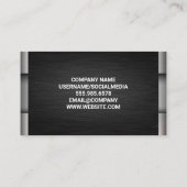 Crossed Wrenches | Metallisches Schwarzes Silber Visitenkarte (Rückseite)