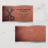 Crossed Wrenches | Metalllederkarte Visitenkarte (Vorne/Hinten)