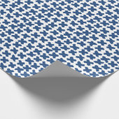 Crosses Shibori: Indigo Batik Muster Geschenkpapier (Ecke)