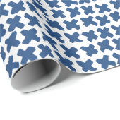 Crosses Shibori: Indigo Batik Muster Geschenkpapier (Rolleneckpunkt)